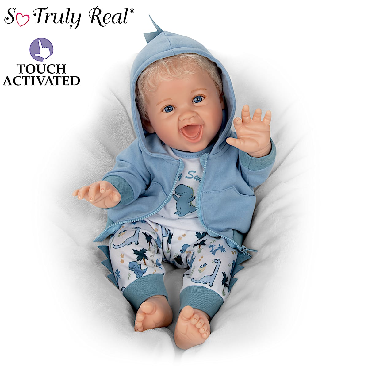 Lifelike Baby Doll That Roars And Giggles With CustomDesigned Blue And